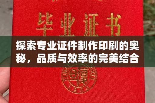逊克探索专业证件制作印刷的奥秘，品质与效率的完美结合