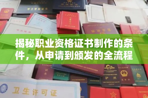 逊克揭秘职业资格证书制作的条件，从申请到颁发的全流程解析