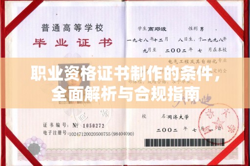 逊克职业资格证书制作的条件，全面解析与合规指南
