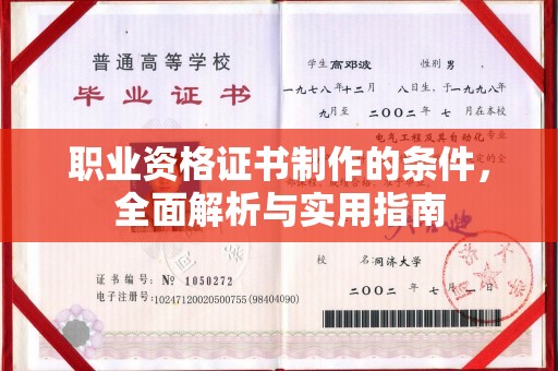 逊克职业资格证书制作的条件，全面解析与实用指南