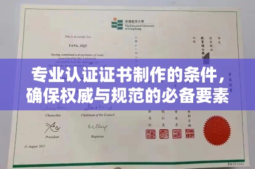 逊克专业认证证书制作的条件，确保权威与规范的必备要素